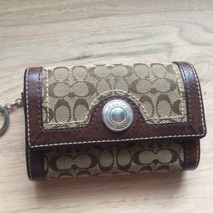 Coach print brown leather wallet